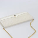 Christian Dior Honeycomb Chain Shoulder Bag PVC White Gold Auth BA17050-6