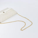 Christian Dior Honeycomb Chain Shoulder Bag PVC White Gold Auth BA17050-7