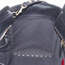 Valentino Rock Studs Hand Bag Leather 2way Black Gold Auth BA17055V-23