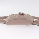 Valentino Rock Studs Waist Bag Leather Beige Gold Auth BA17058-10