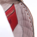 Valentino Rock Studs Waist Bag Leather Beige Gold Auth BA17058-20