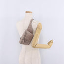 Valentino Rock Studs Waist Bag Leather Beige Gold Auth BA17058-25
