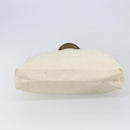 HERMES Amedaba GM Hand Bag Canvas White Brown Auth BA17059-10
