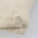 HERMES Amedaba GM Hand Bag Canvas White Brown Auth BA17059-11
