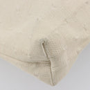 HERMES Amedaba GM Hand Bag Canvas White Brown Auth BA17059-12