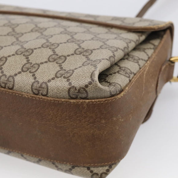 GUCCI GG Supreme Web Sherry Line Shoulder Bag PVC Beige 904 02 084 Auth BA17063