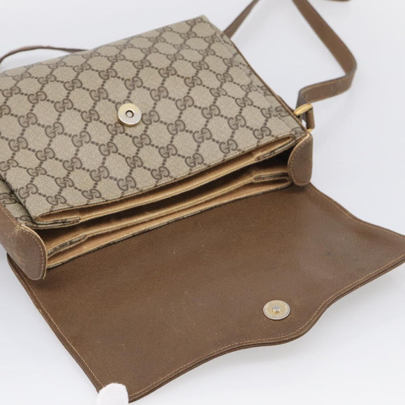 GUCCI GG Supreme Web Sherry Line Shoulder Bag PVC Beige 904 02 084 Auth BA17063