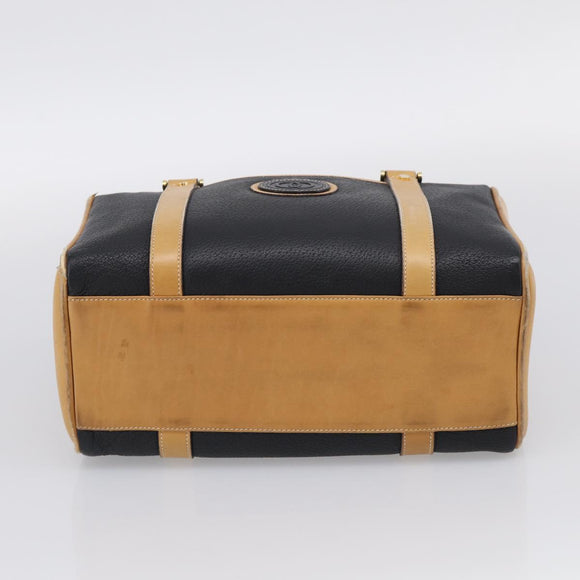 GUCCI Hand Bag Leather Black Gold 000 58 0140 Auth BA17073