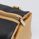 GUCCI Hand Bag Leather Black Gold 000 58 0140 Auth BA17073-15