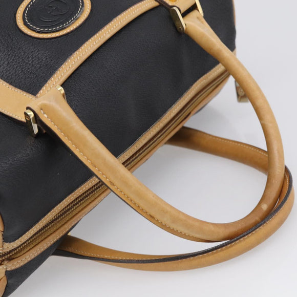 GUCCI Hand Bag Leather Black Gold 000 58 0140 Auth BA17073