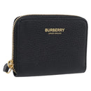 BURBERRY Coin Purse Leather Black Gold Auth BA17074A-1