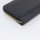 BURBERRY Coin Purse Leather Black Gold Auth BA17074A-11