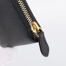 BURBERRY Coin Purse Leather Black Gold Auth BA17074A-12