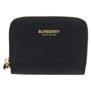 BURBERRY Coin Purse Leather Black Gold Auth BA17074A-2