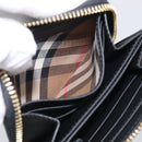 BURBERRY Coin Purse Leather Black Gold Auth BA17074A-20
