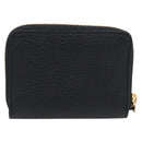 BURBERRY Coin Purse Leather Black Gold Auth BA17074A-3