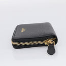 BURBERRY Coin Purse Leather Black Gold Auth BA17074A-4
