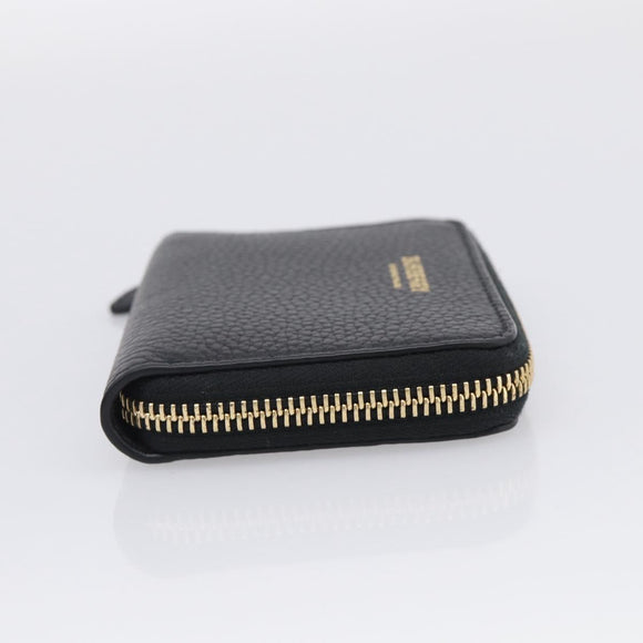 BURBERRY Coin Purse Leather Black Gold Auth BA17074A