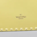 Valentino Clutch Bag Leather Yellow Gold Auth BA17087A-12