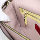 Valentino Clutch Bag Leather Yellow Gold Auth BA17087A-20