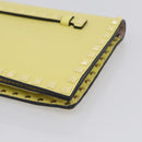 Valentino Clutch Bag Leather Yellow Gold Auth BA17087A-8