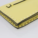 Valentino Clutch Bag Leather Yellow Gold Auth BA17087A-9