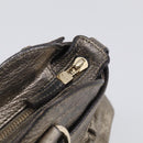 Salvatore Ferragamo Gancini Hand Bag Leather Silver Gold Auth BA17089-19