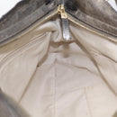 Salvatore Ferragamo Gancini Hand Bag Leather Silver Gold Auth BA17089-22