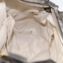 Salvatore Ferragamo Gancini Hand Bag Leather Silver Gold Auth BA17089-23