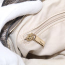 Salvatore Ferragamo Gancini Hand Bag Leather Silver Gold Auth BA17089-24