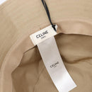 CELINE Bucket Hat Cotton Beige White Auth BA17093M-10