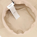 CELINE Bucket Hat Cotton Beige White Auth BA17093M-11