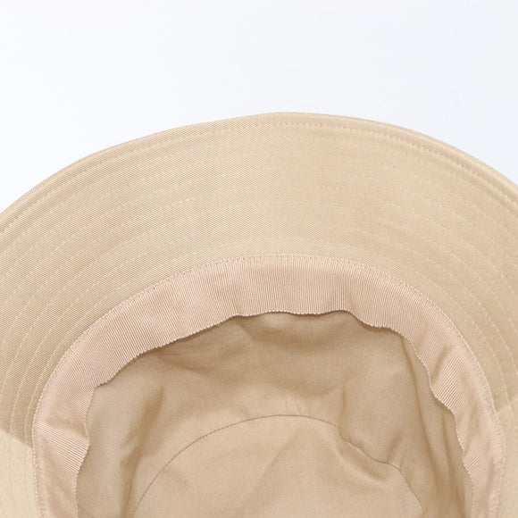 CELINE Bucket Hat Cotton Beige White Auth BA17093M