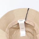 CELINE Bucket Hat Cotton Beige White Auth BA17093M-15
