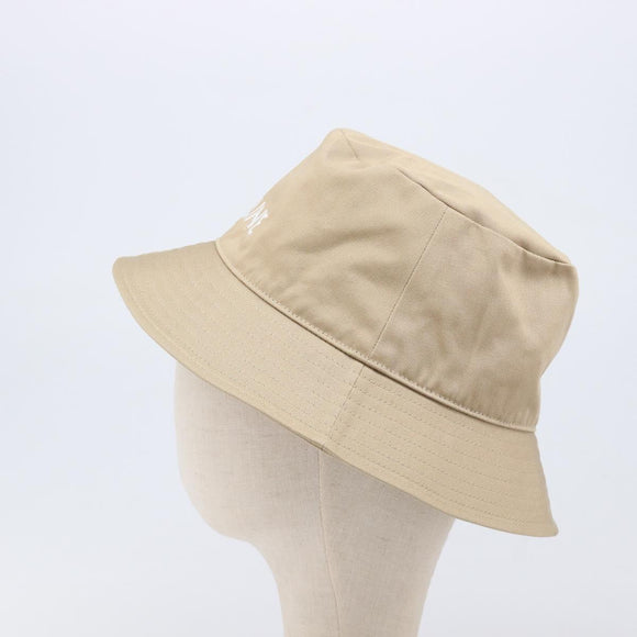 CELINE Bucket Hat Cotton Beige White Auth BA17093M