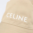CELINE Bucket Hat Cotton Beige White Auth BA17093M-6