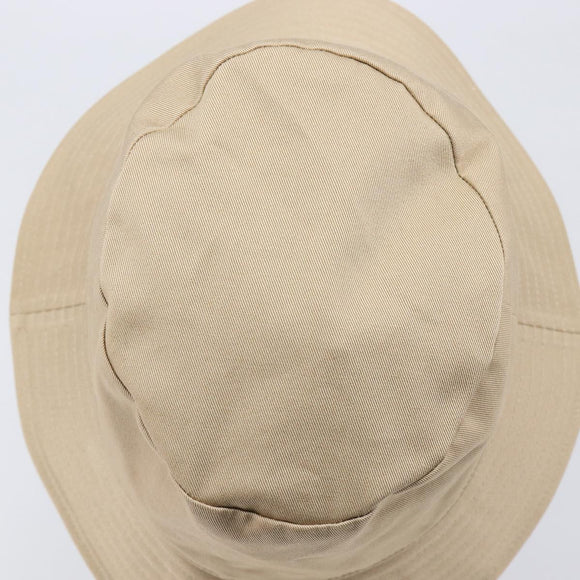 CELINE Bucket Hat Cotton Beige White Auth BA17093M