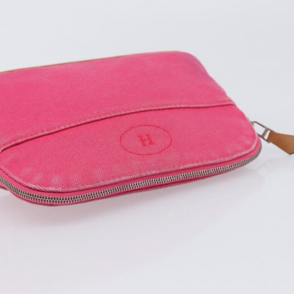 HERMES Bolide Pouch Canvas 3 Set Black Orange Pink Auth BA17095