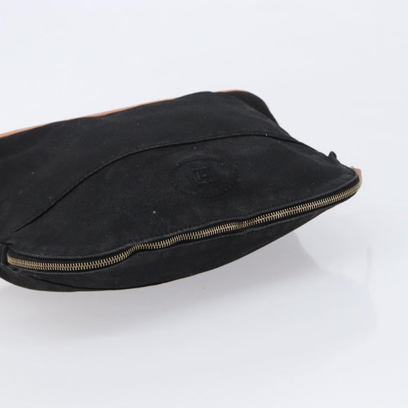 HERMES Bolide Pouch Canvas 3 Set Black Orange Pink Auth BA17095