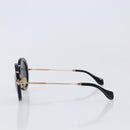 Miu Miu Sunglasses Metal Black Gold Auth BA17096-4
