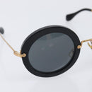 Miu Miu Sunglasses Metal Black Gold Auth BA17096-6