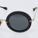 Miu Miu Sunglasses Metal Black Gold Auth BA17096-7
