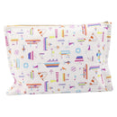 HERMES Petit Chartier Clutch Bag Canvas White Silver Auth BA17106-3