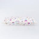 HERMES Petit Chartier Clutch Bag Canvas White Silver Auth BA17106-7