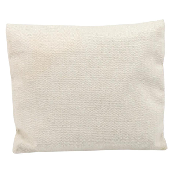 HERMES BAIN Pouch Canvas White Black Auth BA17107