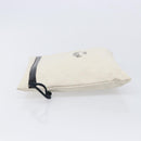 HERMES BAIN Pouch Canvas White Black Auth BA17107-5