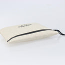 HERMES BAIN Pouch Canvas White Black Auth BA17107-6