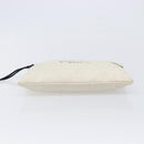 HERMES BAIN Pouch Canvas White Black Auth BA17107-7