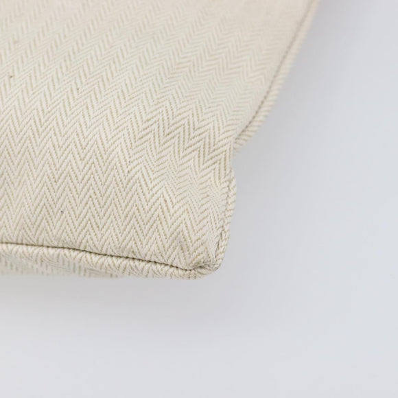 HERMES BAIN Pouch Canvas White Black Auth BA17107