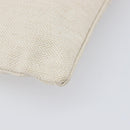 HERMES BAIN Pouch Canvas White Black Auth BA17107-9